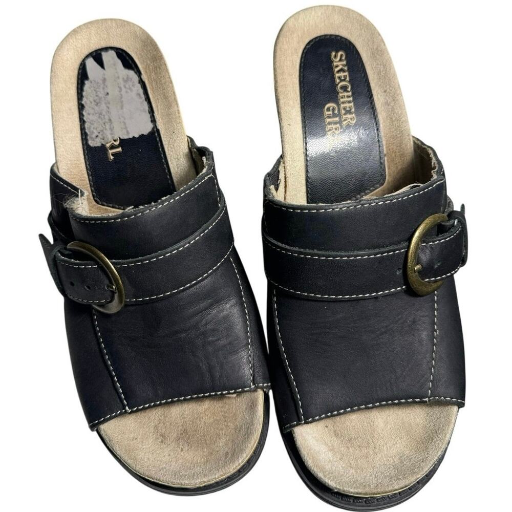 Vintage Y2K 90s Chunky Grunge Skechers Leather Heel Sandals Size 7 - Picture 4 of 8